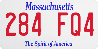 MA license plate 284FQ4