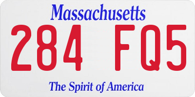 MA license plate 284FQ5