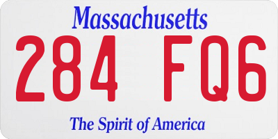 MA license plate 284FQ6