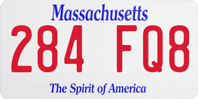 MA license plate 284FQ8