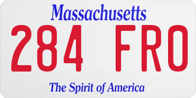 MA license plate 284FR0
