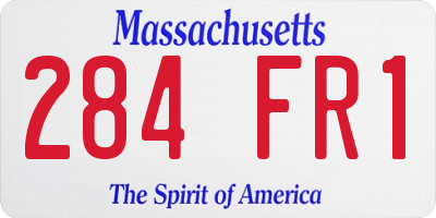 MA license plate 284FR1