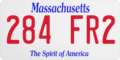 MA license plate 284FR2