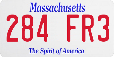 MA license plate 284FR3