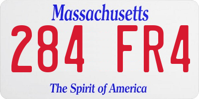 MA license plate 284FR4
