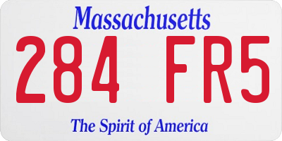MA license plate 284FR5