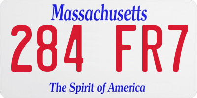 MA license plate 284FR7
