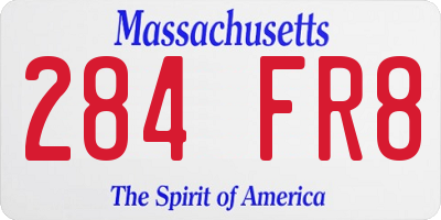 MA license plate 284FR8