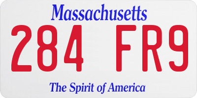 MA license plate 284FR9