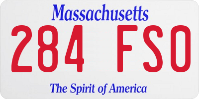 MA license plate 284FS0