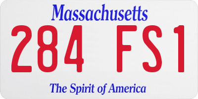 MA license plate 284FS1
