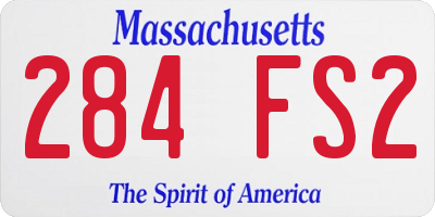 MA license plate 284FS2