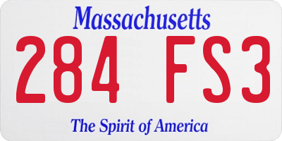 MA license plate 284FS3
