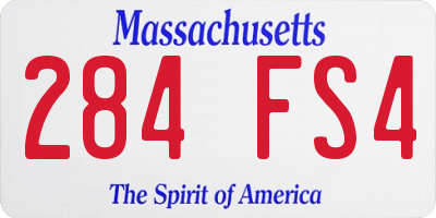 MA license plate 284FS4