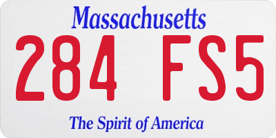 MA license plate 284FS5