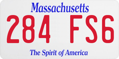 MA license plate 284FS6