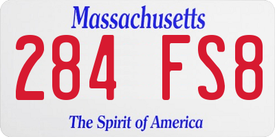 MA license plate 284FS8