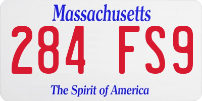 MA license plate 284FS9