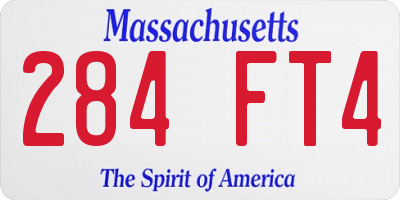 MA license plate 284FT4