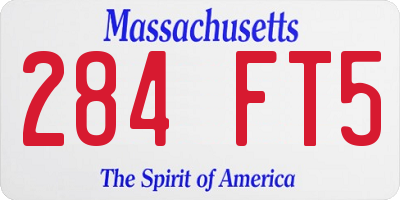 MA license plate 284FT5