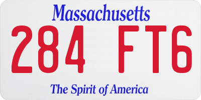 MA license plate 284FT6