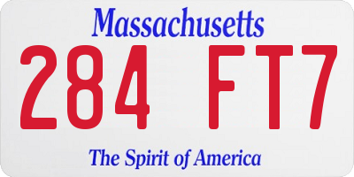 MA license plate 284FT7