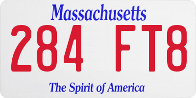 MA license plate 284FT8