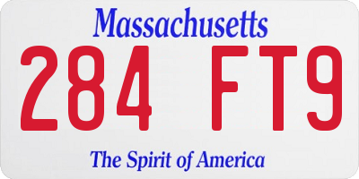 MA license plate 284FT9