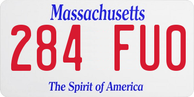 MA license plate 284FU0