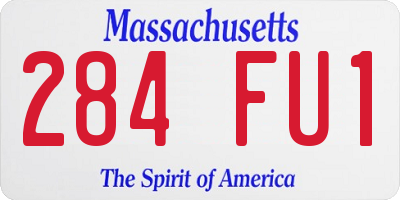 MA license plate 284FU1