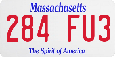 MA license plate 284FU3