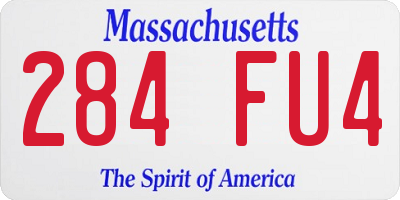 MA license plate 284FU4