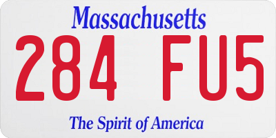 MA license plate 284FU5