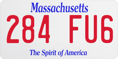 MA license plate 284FU6