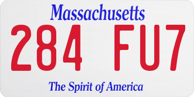MA license plate 284FU7