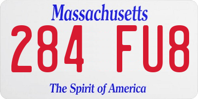 MA license plate 284FU8