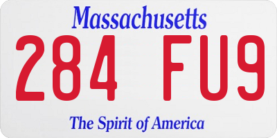 MA license plate 284FU9