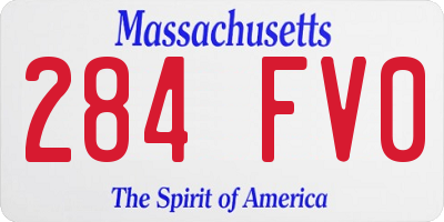 MA license plate 284FV0