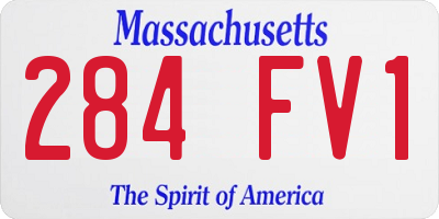 MA license plate 284FV1