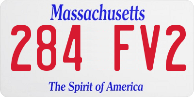 MA license plate 284FV2
