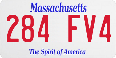 MA license plate 284FV4