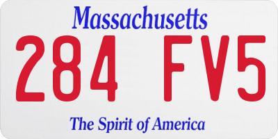 MA license plate 284FV5