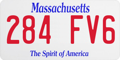 MA license plate 284FV6