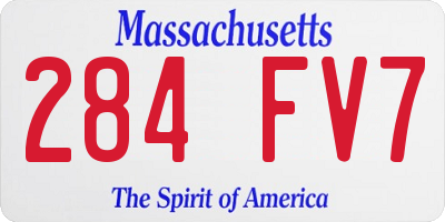 MA license plate 284FV7