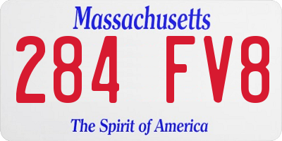MA license plate 284FV8