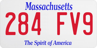 MA license plate 284FV9