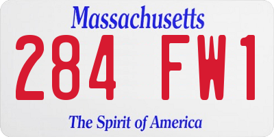 MA license plate 284FW1