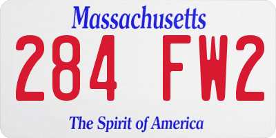 MA license plate 284FW2