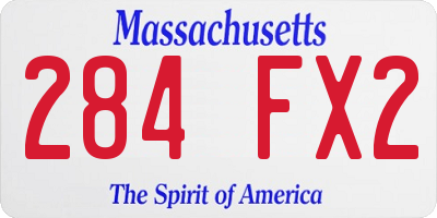 MA license plate 284FX2