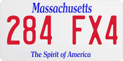 MA license plate 284FX4